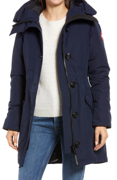 Shop Canada Goose Rossclair Water Resistant 625 Fill Power Down Parka In Atlantic Navy