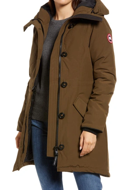 Shop Canada Goose Rossclair Water Resistant 625 Fill Power Down Parka In Military Green