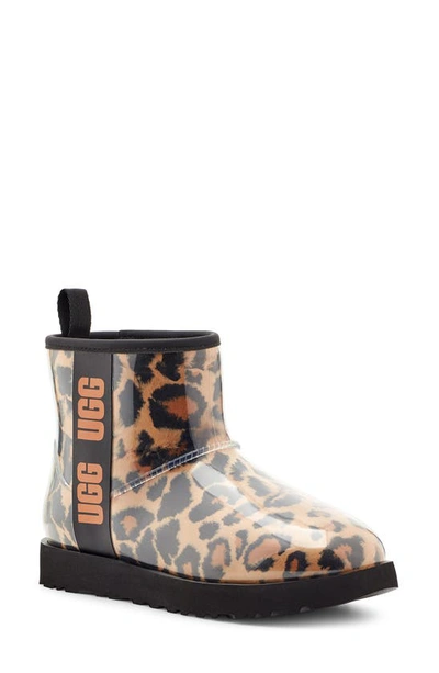 Shop Ugg (r) Classic Mini Waterproof Clear Boot In Butterscotch Panther Print