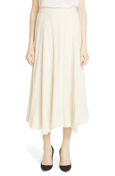 Shop Adam Lippes Cashmere & Silk Cable Knit Circle Skirt In Ivory Ivory
