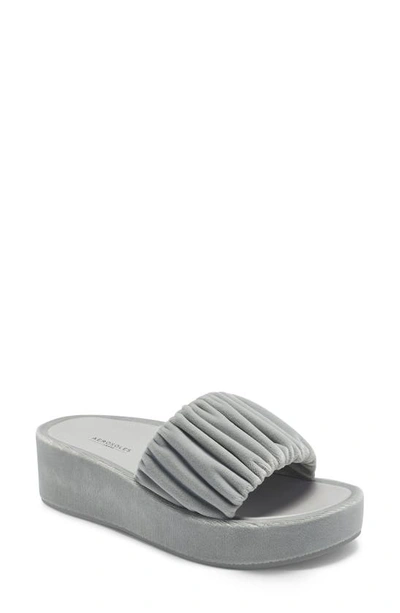 Shop Aerosoles Aerosole Dada Platform Wedge Slide Sandal In Grey Velvet