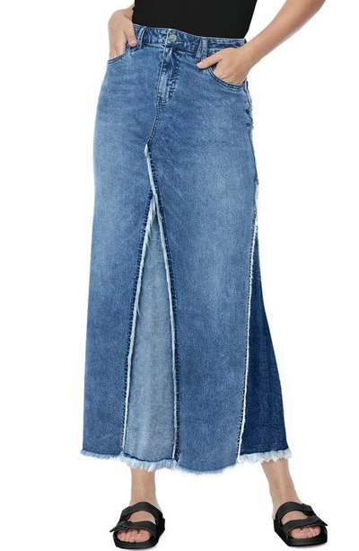 Wash Lab Denim Wash Lab Mix Denim Maxi Skirt In Blush Blue