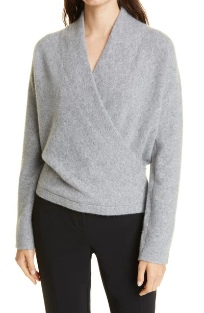 Vince wrap front cashmere pullover hot sale