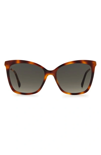 Shop Jimmy Choo Macis 55mm Cat Eye Sunglasses In Cry Nude / Brown Gradient