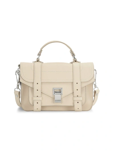 Shop Proenza Schouler Tiny Ps1 Leather Satchel In Pale Sand