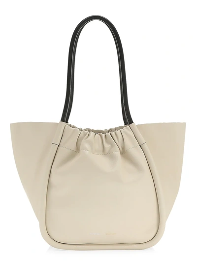 Shop Proenza Schouler Ruched Leather Tote In Pale Sand