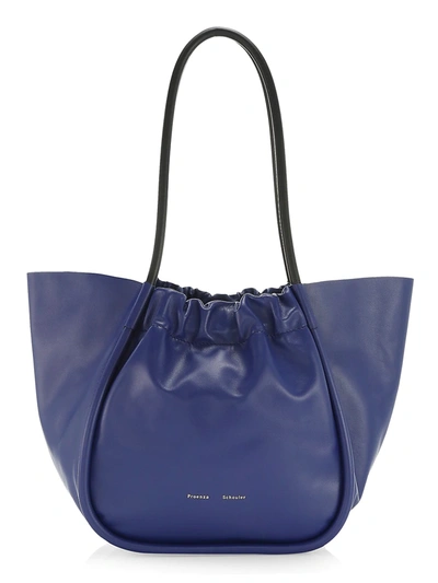Shop Proenza Schouler Women's Ruched Leather Tote In Cobalt
