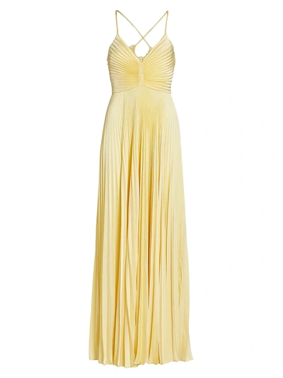 Shop A.l.c Aries Pleated Gown In Lemon Meringue