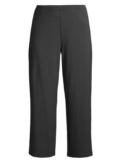 Shop Eileen Fisher Straight-fit Cropped Pants In Graphite