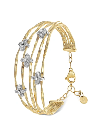 Shop Marco Bicego Women's Marrakech Onde Two-tone 18k Gold & Diamond Bracelet In Yellow Gold