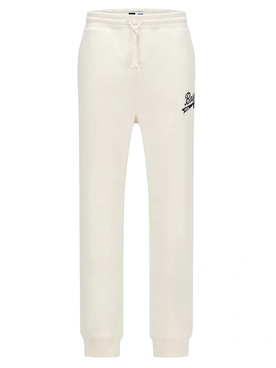 Shop Hugo Boss X Russell Athletic Logo Jogger Pants In Open White