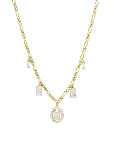 Shop Adriana Orsini Women's Complement 18k Goldplated Emerald & Baguette-cut Shaky Cubic Zirconia Necklace