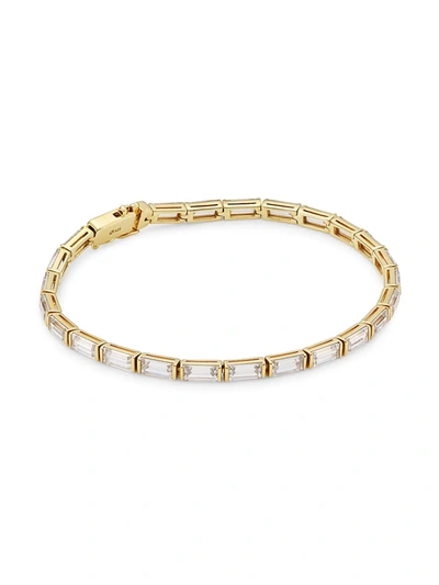 Shop Adriana Orsini Complement 18k Goldplated Baguette-cut Cubic Zirconia Tennis Bracelet