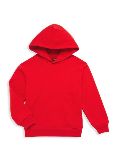 Shop Balenciaga Little Kid's & Kid's Classic Jersey Hoodie In Cardinal Red