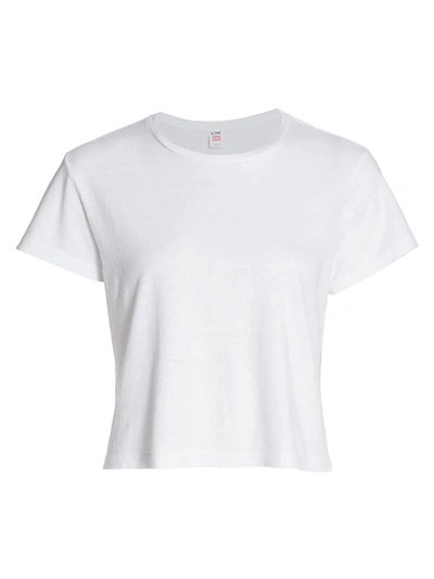 Shop Re/done Women's Boxy Cropped T-shirt In Optic White