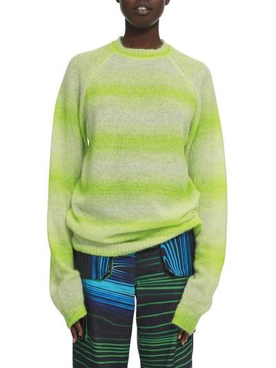 Shop Agr Gradient Crewneck Sweater In Lime