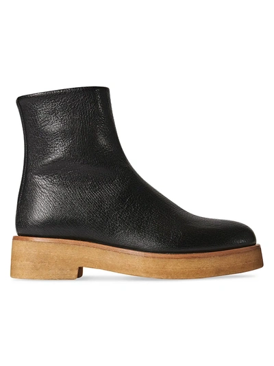 Shop The Row Boris Leather Ankle Boots In Black