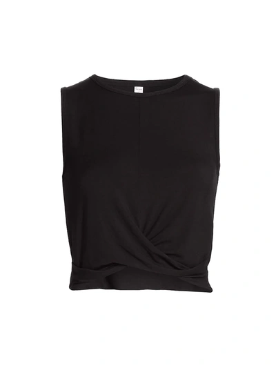 Shop Alo Yoga Women's Cover Twist Tank Top In Black