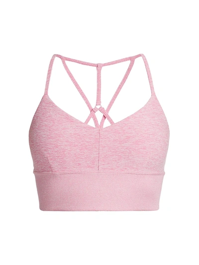 Shop Alo Yoga Alosoft Lavish Sports Bra In Parisian Pink Heather