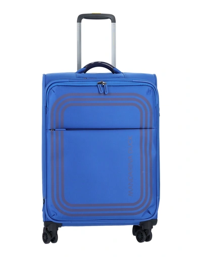 Shop Mandarina Duck Wheeled Luggage In Blue