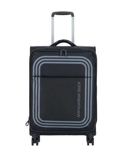 Shop Mandarina Duck Wheeled Luggage In Black