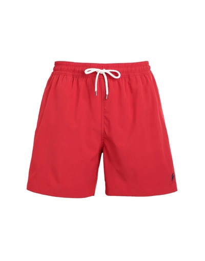 Shop Polo Ralph Lauren 5½-inch Traveler Swim Trunk Man Swim Trunks Red Size Xs Recycled Polyester, Elasta