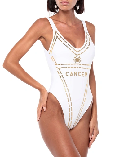 Shop Agogoa Woman One-piece Swimsuit White Size 36 M Polyamide, Elastane