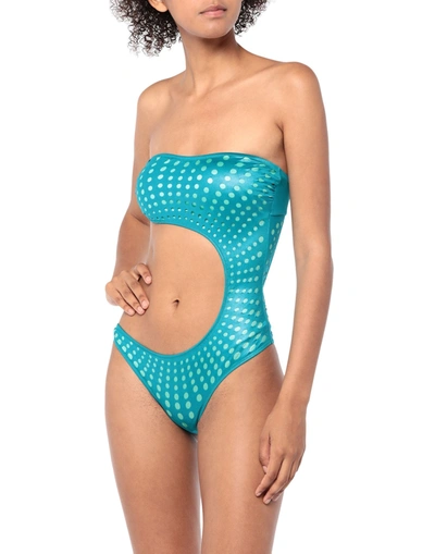 Shop Agogoa Woman Bikini Turquoise Size 38 L Polyamide, Elastane In Blue