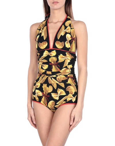 Shop Dolce & Gabbana One-piece Swimsuits In Black