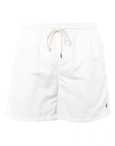 Shop Polo Ralph Lauren Swim Trunks In White