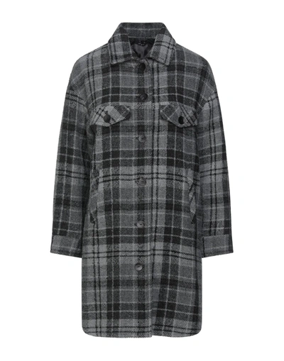 Shop Carla G. Woman Coat Lead Size 6 Acrylic, Wool, Polyamide In Grey