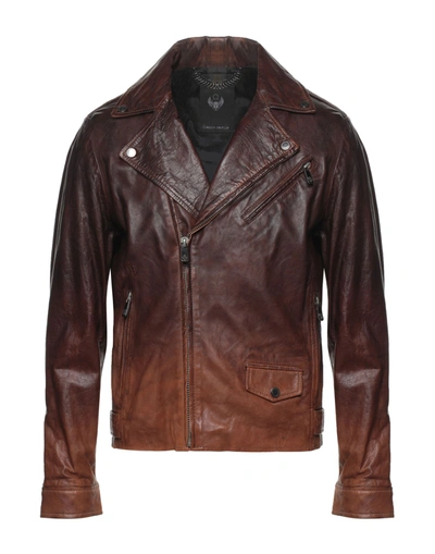 Shop Frankie Morello Jackets In Dark Brown