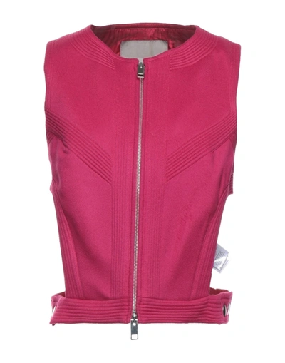 Shop Ermanno Scervino Woman Jacket Fuchsia Size 6 Virgin Wool, Polyester In Pink