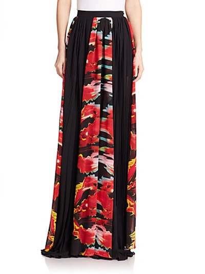 Just Cavalli Side-slit Maxi Skirt In Red