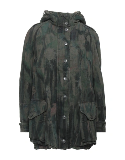 Shop High Woman Coat Military Green Size 12 Cotton, Polyester