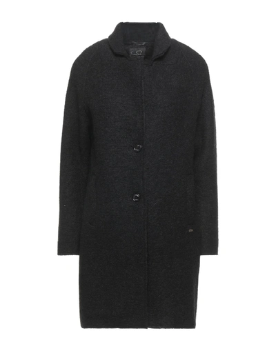 Shop Yes Zee By Essenza Woman Coat Black Size L Polyester, Wool