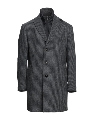 Shop Angelo Nardelli Man Coat Steel Grey Size 46 Wool, Polyester, Polyamide