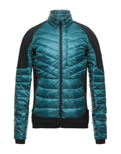 Shop Ea7 Down Jackets In Turquoise
