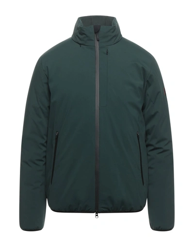 Shop Ea7 Man Jacket Dark Green Size S Polyamide, Elastane