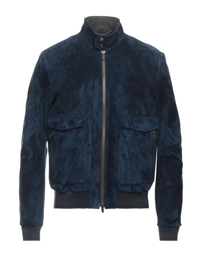 Shop Ajmone Jackets In Dark Blue