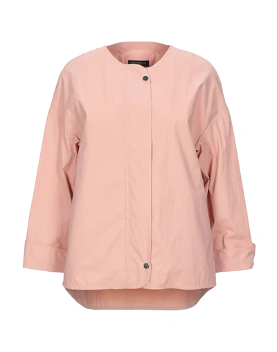Shop Antonelli Woman Overcoat & Trench Coat Salmon Pink Size 6 Cotton, Polyurethane