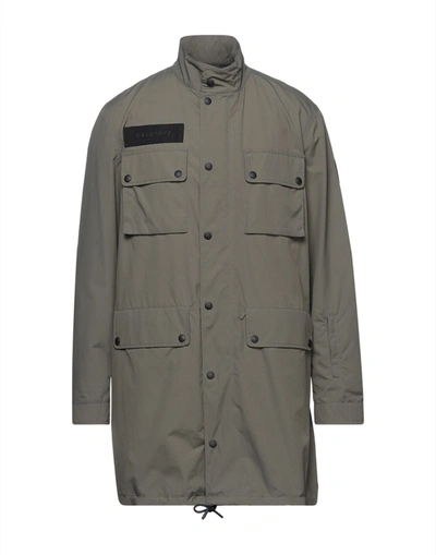 Shop Belstaff Man Overcoat & Trench Coat Military Green Size 34 Nylon, Polyurethane