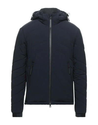 Shop Ea7 Down Jackets In Dark Blue