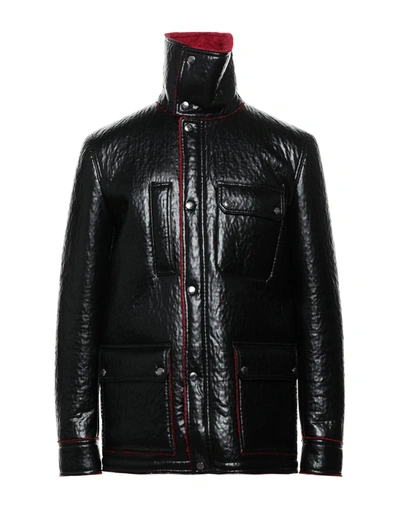 Shop Valentino Garavani Man Coat Black Size 38 Polyester, Polyurethane