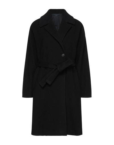 Shop Hevo Hevò Woman Coat Black Size 8 Wool, Polyester, Polyamide