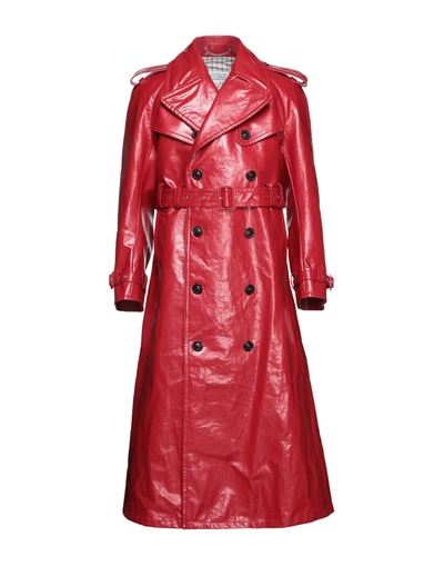Shop Maison Margiela Man Coat Red Size 38 Ramie, Linen, Polyurethane