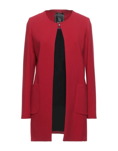 Shop Hanita Woman Overcoat & Trench Coat Red Size 10 Polyester, Viscose, Elastane
