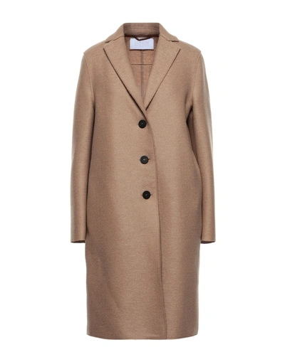 Harris Wharf London Coats In Camel