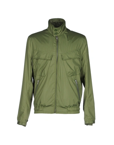 Shop Dondup Man Jacket Green Size 36 Polyester, Polyurethane