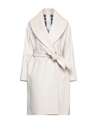 Shop Annie P . Woman Coat Ivory Size 6 Wool, Cashmere In White